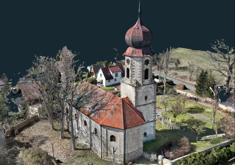 Zaměření kostela + 3D scan